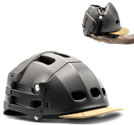 Overade Plixi Faltbarer Helm für Fahrräder, E-Scooter - Volumen durch 3 geteilt - ce en1078 Zertifiziert, gleicher Schutz wie EIN klassischer Helm (Titanium Grey, L/XL (59-62 cm))