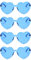 DEARMAMY 4 Stück Schnapsgläser Herz Brillen Herzbrille Plastik Blue