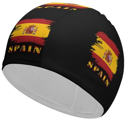 Gorro de baño Vintage con Bandera de España para Hombre y Mujer, Impermeable, para Cabello Largo y Corto.
