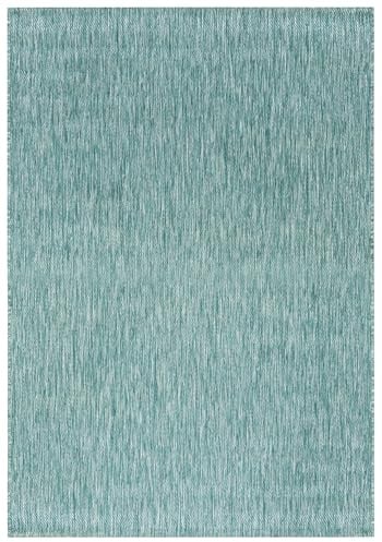 Mazovia Groß Outdoor-Teppich Terrasse 250x350cm Türkis Einfarbig Wetterfest | Balkon Teppich für Garten Kurzflor Pflegeleicht UV-Beständig Tierfreundlich Robust Wasserabweisend Minimalistisch Synthetisch