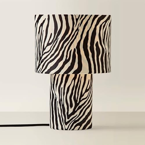 ValueLights | Nessa Zebra Pattern Velvet Table Lamp | Table Lamp, Home Décor & Improvement Essential
