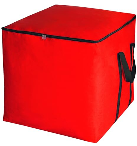Foldable Storage Bag Red 280L Dustproof Waterproof Moving Bag | 66×66×66 cm Extra Large Storage Box for Bedding Quilt Clothes Toys Christmas Decoration