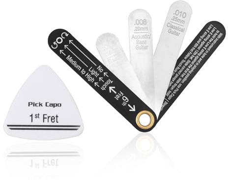 Precision Truss Rod Neck Relief Gauge Tool & plectrums,Guitar Setup Kit Measures String Action & Neck Curvature,Pick for Acoustic Classical Electric Bass Guitars Luthier Tools