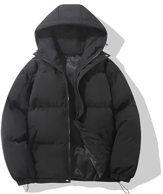 Winter Jackets for Women UK Winter Coats for Women UK Quilted Down Puffer Jackets Ladies Lightweight Hoodies Waterproof Jacket Plus Size Slim Coat Warm Outwear Clothing, Black M