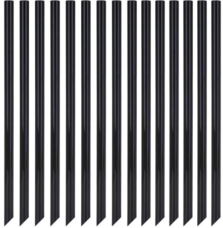 Xyedyaup 100 Pcs Straws Black Straw Reusable 190 Mm × 6 Mm Kids Milkshake Slushie Cocktail Coffee Art Drinking Straws（Pointed Straw）
