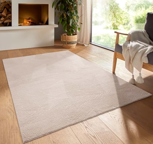 Taracarpet Kurzflor Boho Vintage Teppich waschbar, pflegeleicht geeignet für Wohnzimmer, Schlafzimmer und Kinderzimmer Kinderteppich auch als Badematte Badzimmerteppich Beige Fresco 200x290 cm