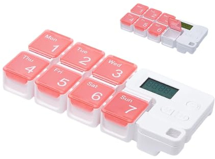 Reise Tablettenbox Batteriebetriebener Aufbewahrungsbehälter mit mehreren | 7 Tage Tablettenbox Aufbewahrung Für Home Office Outdoor Reisen Camping Männer Frauen Kinder Senioren