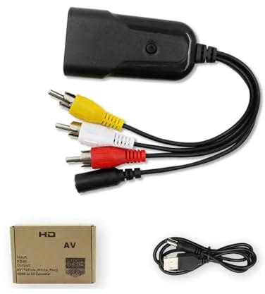 Oxtxuzdm Kleiner HDTV-zu-AVI-Adapter, wandelt digitale Signale in Video-Sound-Konverter für Fernseher, Monitore und Projektoren, HDTV zu AVI-Prozessor