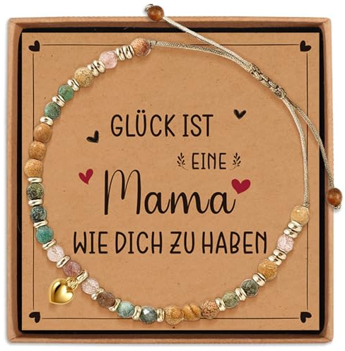 TUZELIYA Geschenke für Frauen, Positive Natursteinarmband Geschenk für Frauen, Geburtstagsgeschenk Weihnachtsgeschenke Muttertagsgeschenk für Freundin, Mama, Oma, Kollegin, Schwester