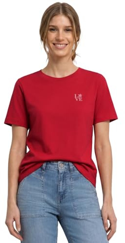 Damen T-Shirt mit Rundhals und Printdetail