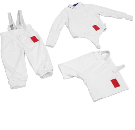 Pongnas Atmungsaktives Fecht-Sportuniform-Anzugset für – Trainingshose, Jacke, Weste mit CE350N (42) (42) (44)