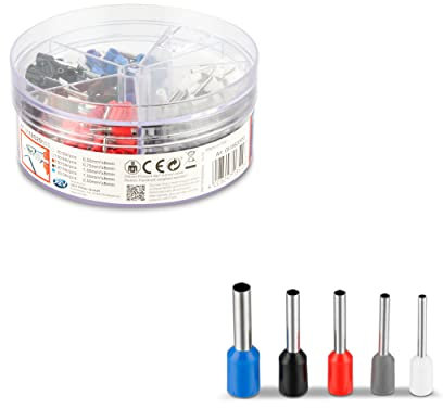 REV Aderendhülsen, 400 Stück, Aderendhülsen Set: 5 Sorten (0,5-2,5mm²), mehrfarbig