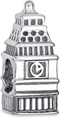 Bling Jewelry Londoner Uhrturm Big Ben Urlaub Reise Charm Perle Für Frauen Für Teenager .925 Sterlingsilber Passt Auf Europäisches Armband