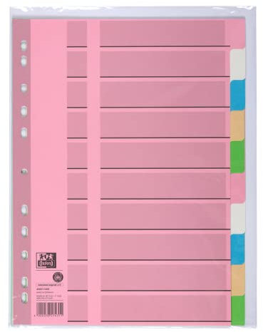 Oxford Tauenpapier-Register A4, blanko, 10 Taben, Karton, 3 Farben, 25 Stück