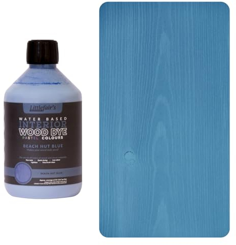 Littlefair's Tinte para Madera 500ml - Acabado Premium, Fácil de Usar y Limpiar Tinte Madera - Basado en Agua, Seguro y Ecológico - Disponible en Muchos Colores - Color: Cabaña de playa azul