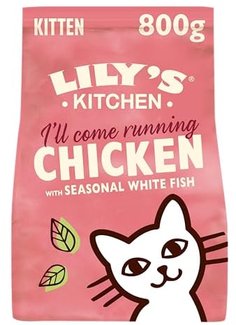 Lily's Kitchen Natural Kitten Dry Cat Food Chicken & White Fish 800g, Pack of 4