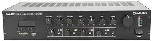 Adastra RM244V 100V amplificatore mixer con 4-Zone Paging con USB Built-In Media Player, SD Card, Bluetooth, FM