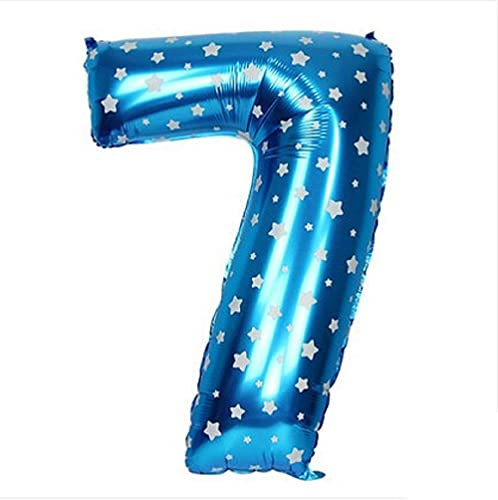 16 Blue Number 7 Foil Balloons Air Filled Self Inflating Birthday Anniversary Wedding Party Banner Decorations