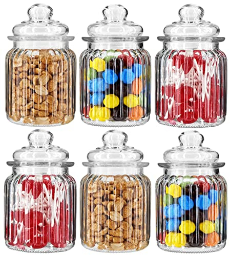 My-goodbuy24 Luftdichte Vorratsdosen 6er Set mit deckel Bonbonglas aus Glas Vorratsglas Bonboniere Vorratsbehäter Aufbewahrung 300ml - 13cm x 8cm x 8cm