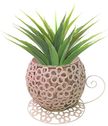 Vintage style Metal Teacup Planter Add touch of elegance to your home or garden.