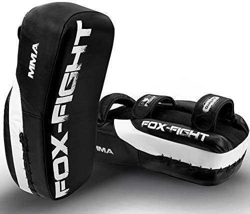 FOX-FIGHT MMA 2X Schlagpolster Arm Schield professionelle hochwertige Premium Qualität aus echtem Leder Handpratzen Schlagpratzen Pratzen Schlagkissen Boxpads Training MMA Kickbox