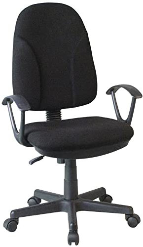 BAKAJI Poltrona Sedia Scrivania Ufficio Presidenziale in Tessuto Traspirante e Struttura in Polipropilene Rotazione 360 gradi Direzionale Altezza regolabile (Nero)