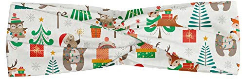 ABAKUHAUS Noël Bandeau, Bébé Enfants Thème Noël, Serre-tête Féminin Élastique et Doux pour Sport et pour Usage Quotidien, Multicolore