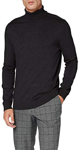SELECTED HOMME Herren SLHBERG ROLL Neck B NOOS 16074684, Antracit/Melange, S