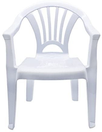 CABLEPELADO Silla Infantil de Plástico para Jardín, Terraza, Patio y Camping - Apta para Niños, Altura Total 49.5 cm, Blanco