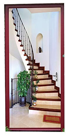 izielad 3D Treppenhaus Aufkleber Wandbild Tapete Vinyl Abnehmbare Abziehbilder für die Inneneinrichtung 95X215CM