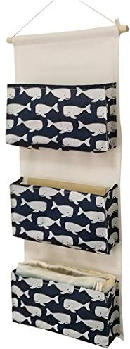 EBETA E Hängeorganizer Tür Wand Organizer Utensilientasche Hängende Aufbewahrungstasche für Eingang Garderobe Badezimmer 3 Große Fächer (Weißwal)