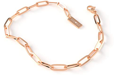 THIORA 'Island Links' Armband Roségold Damen | Edelstahl 18kt Rosé Gliederarmband | Armkette