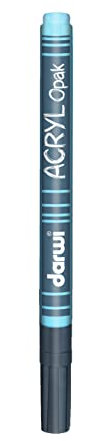 DARWI - DA0220014223C - Un Marqueur Pointe Fine 1 MM - Peinture Acrylique Opaque - Bleu gris - 3 ML - Multi-surfaces - Loisirs Créatifs - Activité Manuelle - Bricolage - DARWI ACRYL OPAK
