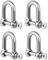 TERF M12 Heavy Duty Commercial D-Shackle Steel M12 (12mm) D-Shackle Ring Use For Heavy Duty Construction Rigging Vehicle Recovery Hauling Tie Downs Hanging and Multi Purpose Use - Pack of 4, Silver