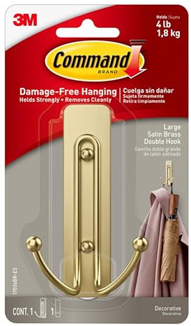 Command™ Large Satin Brass Wire Hook