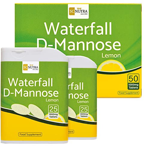 Waterfall D-Mannose with Lemon | Birch D-Mannose blended with natural lemon juice | Natural Vitamin C content | 50 x 1000mg Chewables