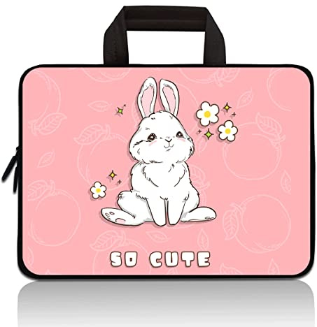 Universal 7 - 9 inch Kids Tablet Sleeve Ultra-Portable, Neoprene Carrying Sleeve Case Bag Compatible with 7 8 8.5 8.9 9 Apple iPad Mini, Samsung, Google, HP, Acer (Cute Rabbit)