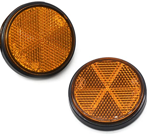 ETUKER 2er Pack reflektor,Anhänger Runden Rückstrahler, Rücklicht Streuscheiben Reflektor,Reflektoren für Torpfosten für Wohnwagen/LKW/Anhänger/Boot/Motorradzaun Torpfosten