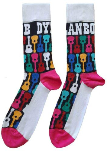 Bob Dylan Unisex Adult Guitar Ankle Socks (7 UK-11 UK) (Black/White/Pink)