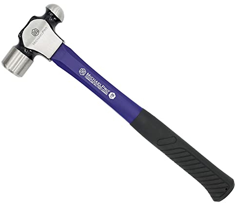 MichaelPro MP004008 24oz Ball Peen Hammer with Fiberglass Handle | Shock Resistant Design