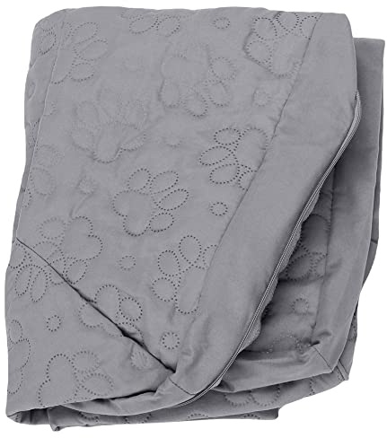 FurHaven Pinsonic Quilted Paw L Shaped Dog Bed Replacement Cover - Titanium, Jumbo (X-Large)