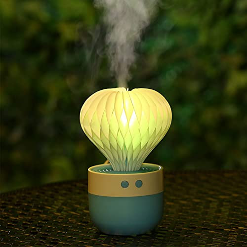 WRJAHCG Kaktus-Luftbefeuchter,USB-Luftbefeuchter,Ultra-Leiser Betrieb,Air Humidifier,Für Büro, Zuhause, Schlafzimmer, Babyzimmer, 150 Ml,Blau