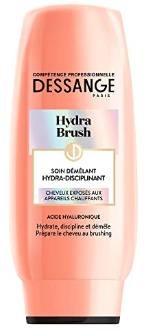 Dessange - Soin Démêlant Hydratant & Disciplinant - Préparation au Brushing - Formule Enrichie à l'Acide Hyaluronique - Pour Tous Types de Cheveux - Hydra Brush - 200 ml