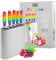 Rainbow Colored Kitchen Knife Block Set - 5 Stainless Steel Bladed Knives - Brightly Multi-Coloured Ergonomic Handles, Stylish and Vibrant. Perfect for Every Cutting Requirement - 6 Piece Set
