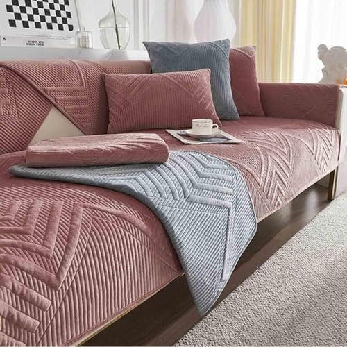 YWQJL Sofabezug Antirutsch,Sofaschutz Sofaschoner,Kratzschutz Hund Katze Überwurf Hundedecke Ecksofa Sofa Schutzdecke Schonbezug Sofa Abdeckung Sofaüberwurf Couchhusse,Rosa-110x240cm