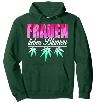 Frauen Lieben Blumen Hanfblatt Gras Kiffen Lustiges Cannabis Pullover Hoodie