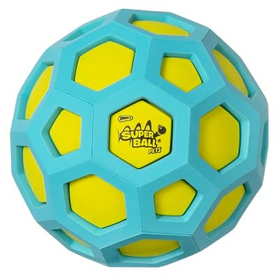 Jazwares Wham-O Pets Superball Geo Quietschender L-Hundeball mit speziellem Quietscher, leicht zu greifenden Rillen und langlebigem, BPA-freiem Gummi, 10,2 cm