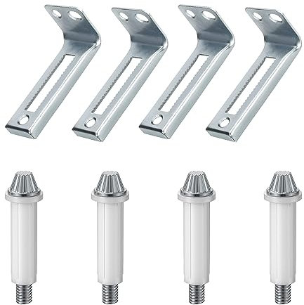 UFURMATE Quincaillerie de porte à deux volets, 4 kits de pivot inférieur de porte et support de pivot, pièces de réparation de matériel de porte de placard à deux volets en acier au carbone