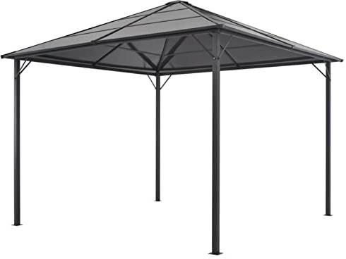 ZEYUAN Gartenpavillon mit Dach, Pop-Up Partyzelt, Festzelt, Pavillon, Garden Decoration, Canopy Tent, Lagerzelt, Pavillon, Aluminium 3×3 m Schwarz