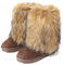 Stivali in pelliccia sintetica donna,Stivali da neve invernali,Peloso camoscio Stivali Caldi Scarpe All'aperto, marrone, 42 EU